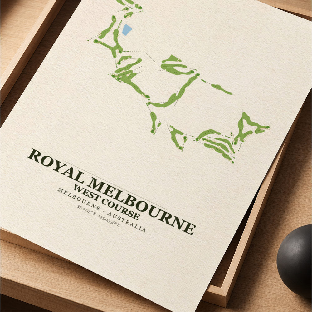 Royal Melbourne West Course Map Print Poster | Australia Golf Wall Art Decor