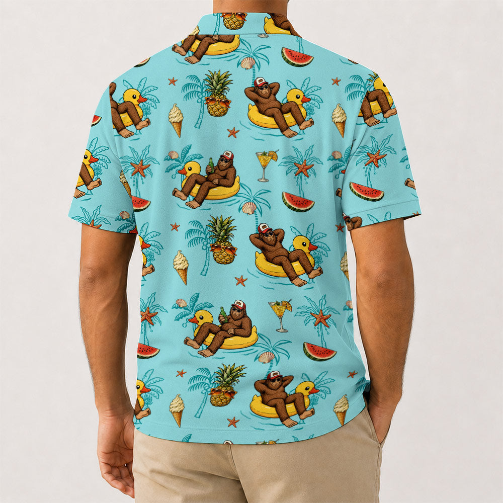 Bigfoot Pool Party Golf Polo Shirt - Golf Gift for Golfers
