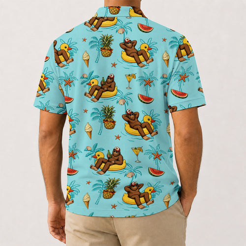 Bigfoot Pool Party Golf Polo Shirt - Golf Gift for Golfers