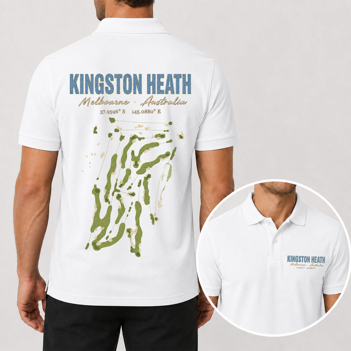 Kingston Heath Golf Polo Shirt - Golf Gift for Golfers
