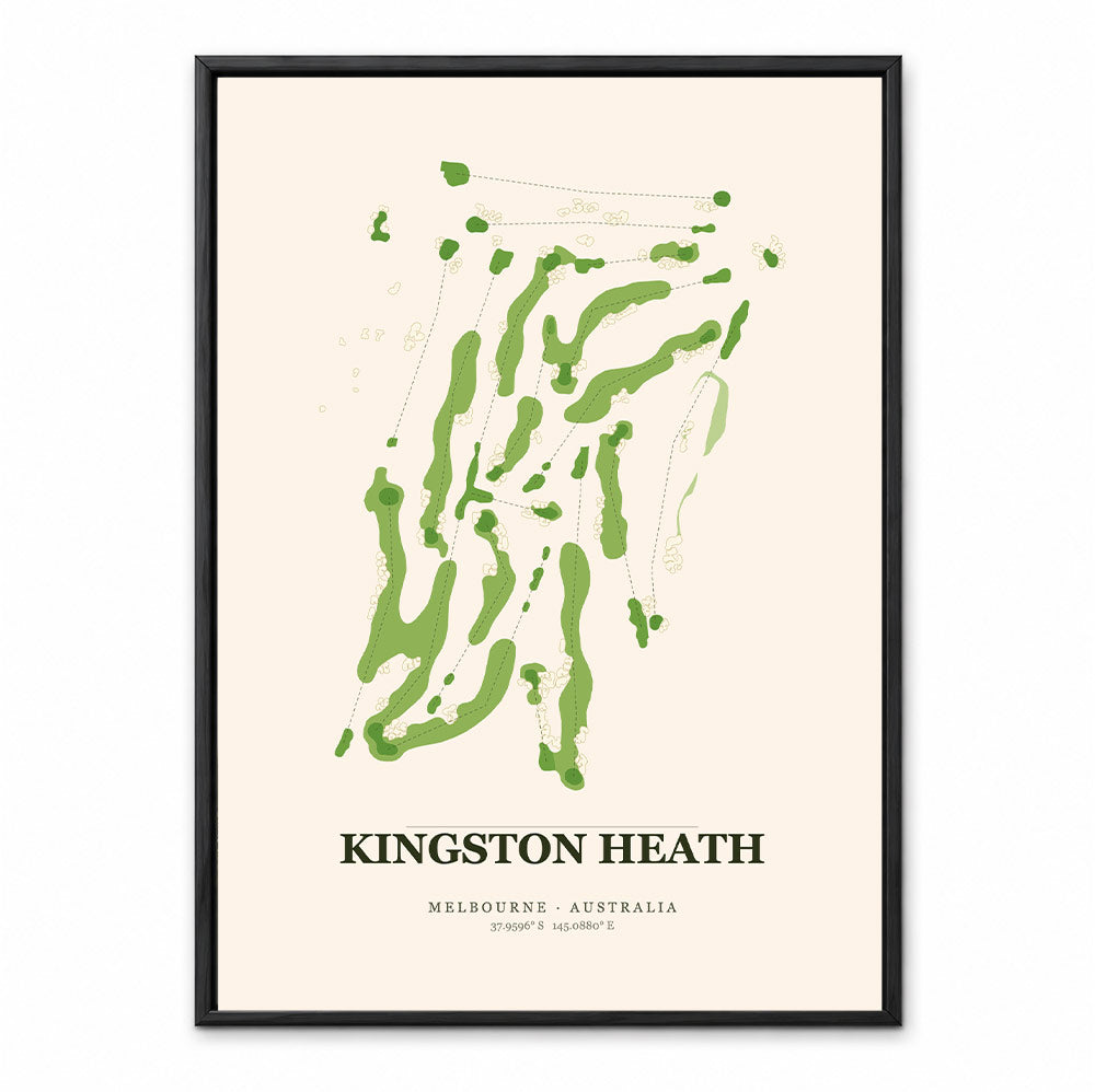 Kingston Heath Golf Course Map Print Poster | Australia Golf Wall Art Decor