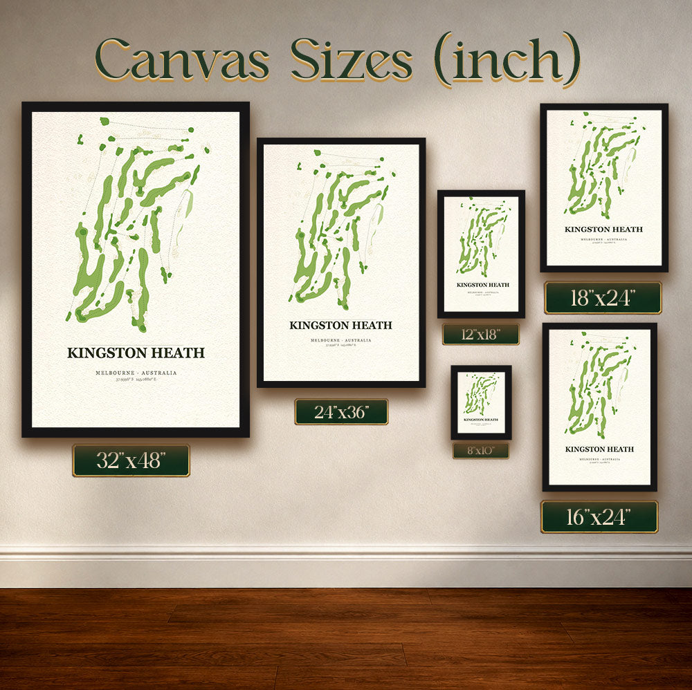 Kingston Heath Golf Course Map Print Poster | Australia Golf Wall Art Decor