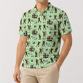 Bigfoot Tropical Surf Golf Polo Shirt - Golf Gift for Golfers, front
