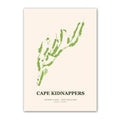 Cape Kidnappers Golf Course Map Print Poster | New Zealand Golf Wall Art Decor