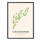 Cape Kidnappers Golf Course Map Print Poster | New Zealand Golf Wall Art Decor