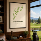 Cape Kidnappers Golf Course Map Print Poster | New Zealand Golf Wall Art Decor