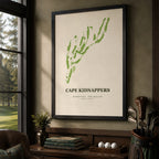 Cape Kidnappers Golf Course Map Print Poster | New Zealand Golf Wall Art Decor