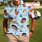 Custom Face Photo Golf Polo Shirt - Golf Gift for Golfers