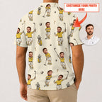Custom Face Photo V2 Golf Polo Shirt - Golf Gift for Golfers