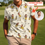 Custom Face Photo V2 Golf Polo Shirt - Golf Gift for Golfers