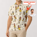 Custom Face Photo V2 Golf Polo Shirt - Golf Gift for Golfers