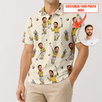 Custom Face Photo V2 Golf Polo Shirt - Golf Gift for Golfers