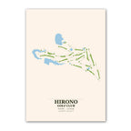 Hirono Golf Club Course Map Print Poster | Japan Golf Wall Art Decor