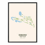 Hirono Golf Club Course Map Print Poster | Japan Golf Wall Art Decor