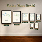 Hirono Golf Club Course Map Print Poster | Japan Golf Wall Art Decor