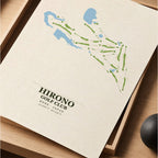 Hirono Golf Club Course Map Print Poster | Japan Golf Wall Art Decor