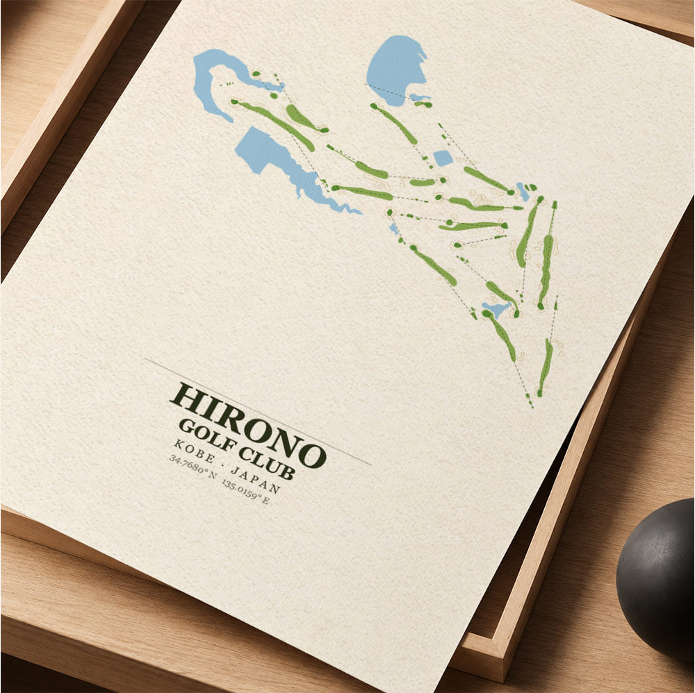Hirono Golf Club Course Map Print Poster | Japan Golf Wall Art Decor