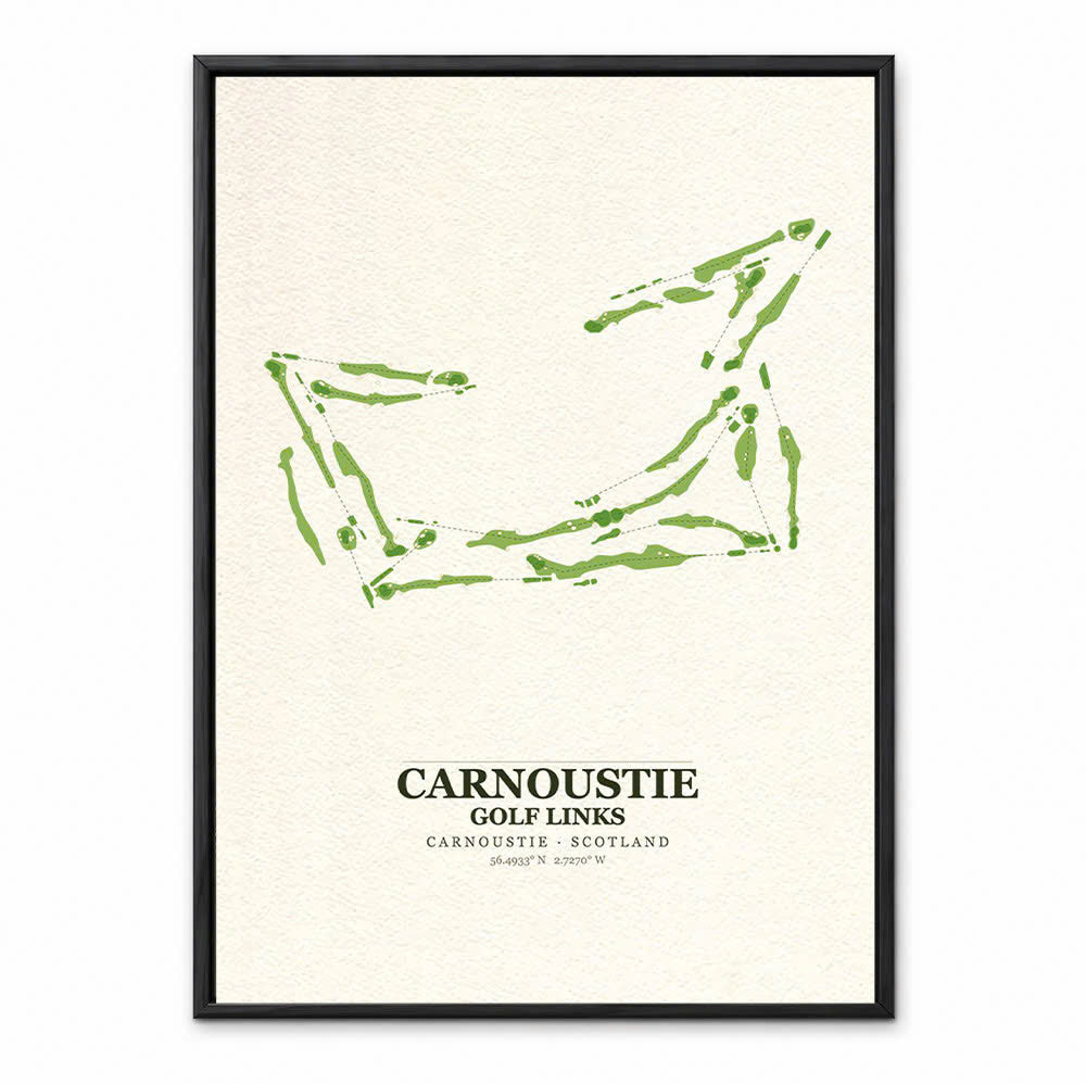 Carnoustie Golf Links Course Map Art Print Poster | Scotland Golf Wall Art Decor