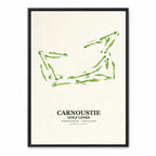 Carnoustie Golf Links Course Map Art Print Poster | Scotland Golf Wall Art Decor
