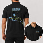 Hirono Golf Club Polo Shirt - Golf Gift for Golfers, black