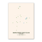 Hong Kong Golf Club Fanling Course Map Print Poster | Hong Kong Golf Wall Art Decor