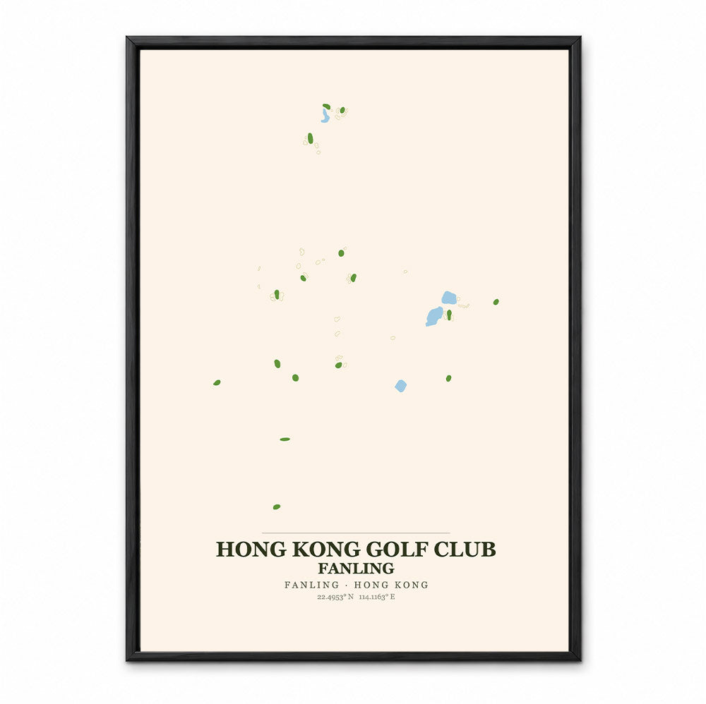 Hong Kong Golf Club Fanling Course Map Print Poster | Hong Kong Golf Wall Art Decor