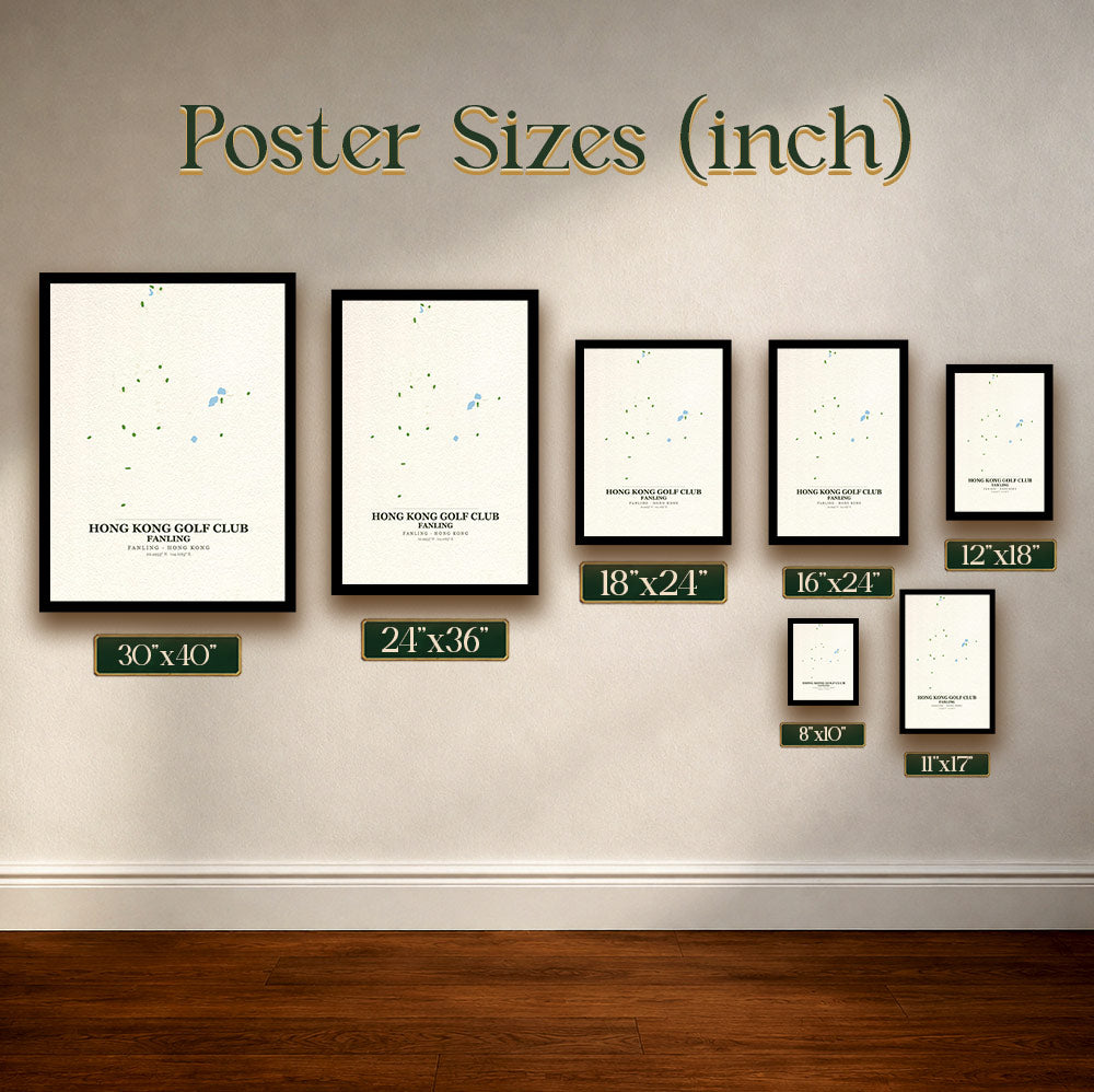 Hong Kong Golf Club Fanling Course Map Print Poster | Hong Kong Golf Wall Art Decor