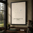 Hong Kong Golf Club Fanling Course Map Print Poster | Hong Kong Golf Wall Art Decor