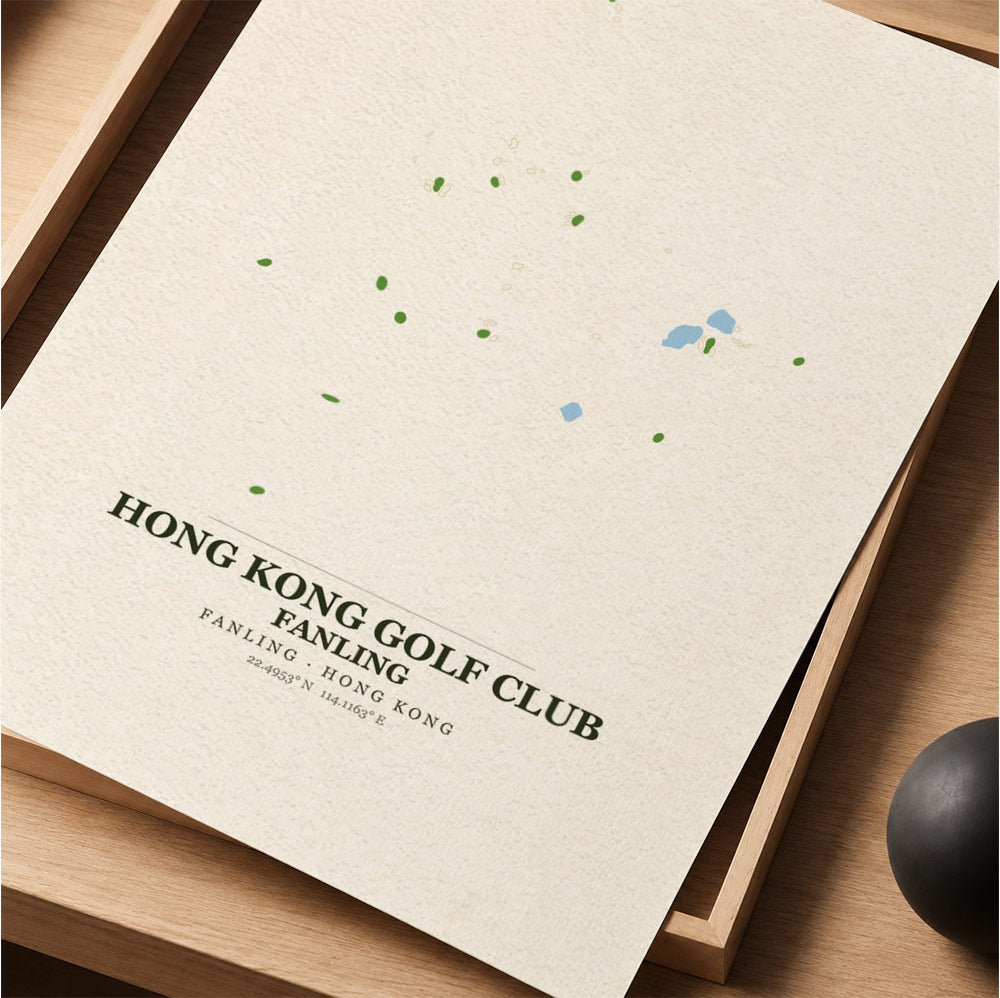 Hong Kong Golf Club Fanling Course Map Print Poster | Hong Kong Golf Wall Art Decor