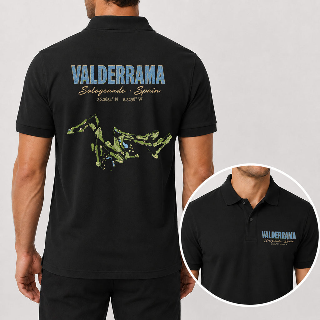 Valderrama Golf Polo Shirt - Golf Gift for Golfers, black