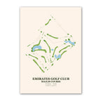 Emirates Golf Club Majlis Course Map Print Poster | Dubai UAE Golf Wall Art Decor