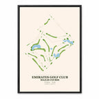 Emirates Golf Club Majlis Course Map Print Poster | Dubai UAE Golf Wall Art Decor