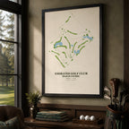 Emirates Golf Club Majlis Course Map Print Poster | Dubai UAE Golf Wall Art Decor