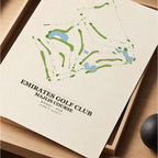 Emirates Golf Club Majlis Course Map Print Poster | Dubai UAE Golf Wall Art Decor