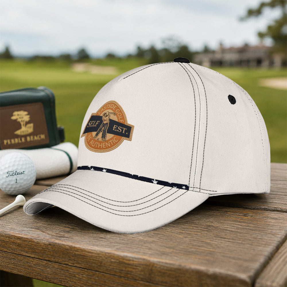 Eastside Golf Be Authentic Performance Rope Hat - Funny Golf Gift for Golfers