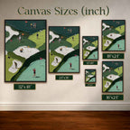 Aerial Golf Course Vintage Golf Poster | Retro Golf Wall Art Decor