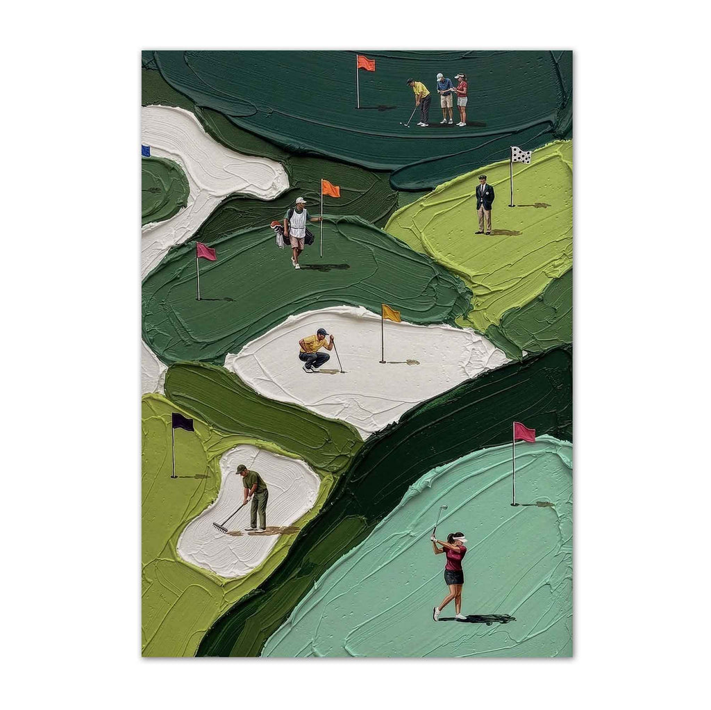 Aerial Golf Course vintage golf poster, retro golf wall art