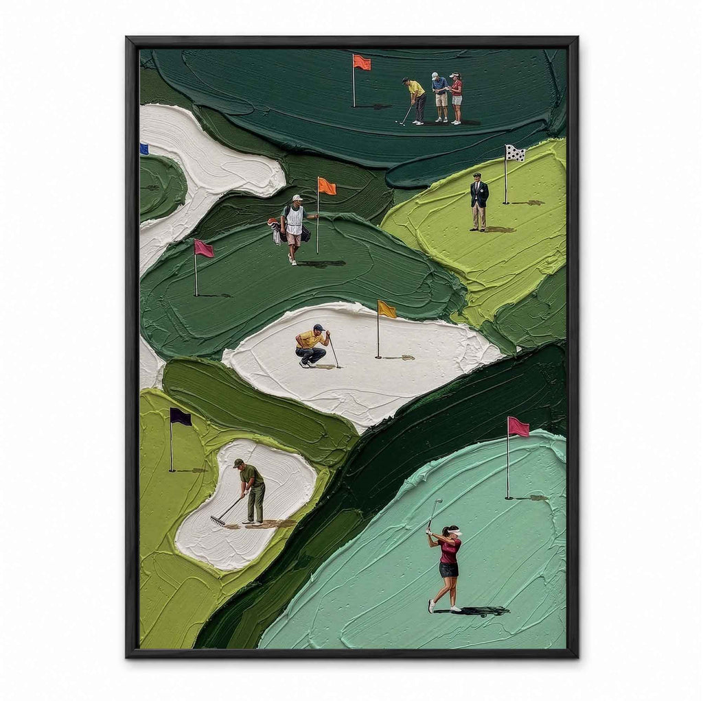 Aerial Golf Course retro golf art print