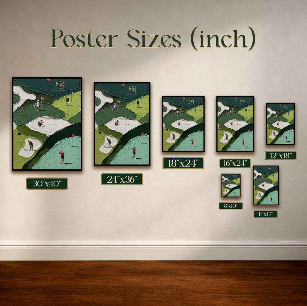 Aerial Golf Course Vintage Golf Poster | Retro Golf Wall Art Decor