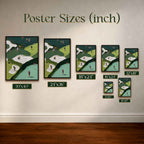 Aerial Golf Course Vintage Golf Poster | Retro Golf Wall Art Decor