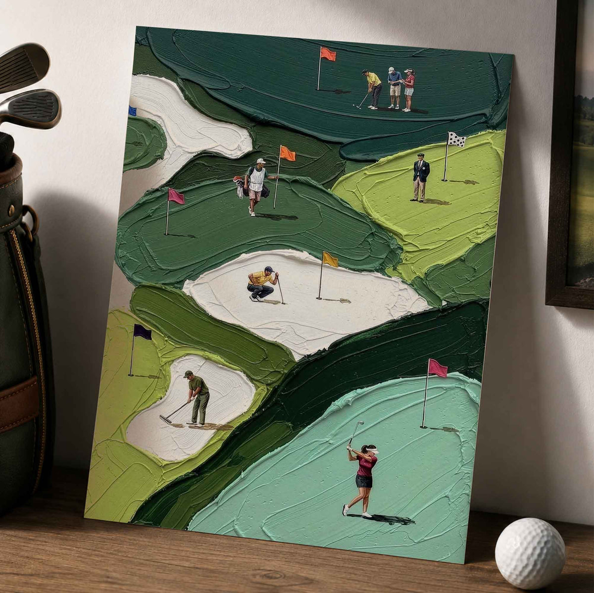 Aerial Golf Course Vintage Golf Poster | Retro Golf Wall Art Decor