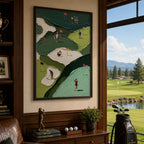 Aerial Golf Course Vintage Golf Poster | Retro Golf Wall Art Decor