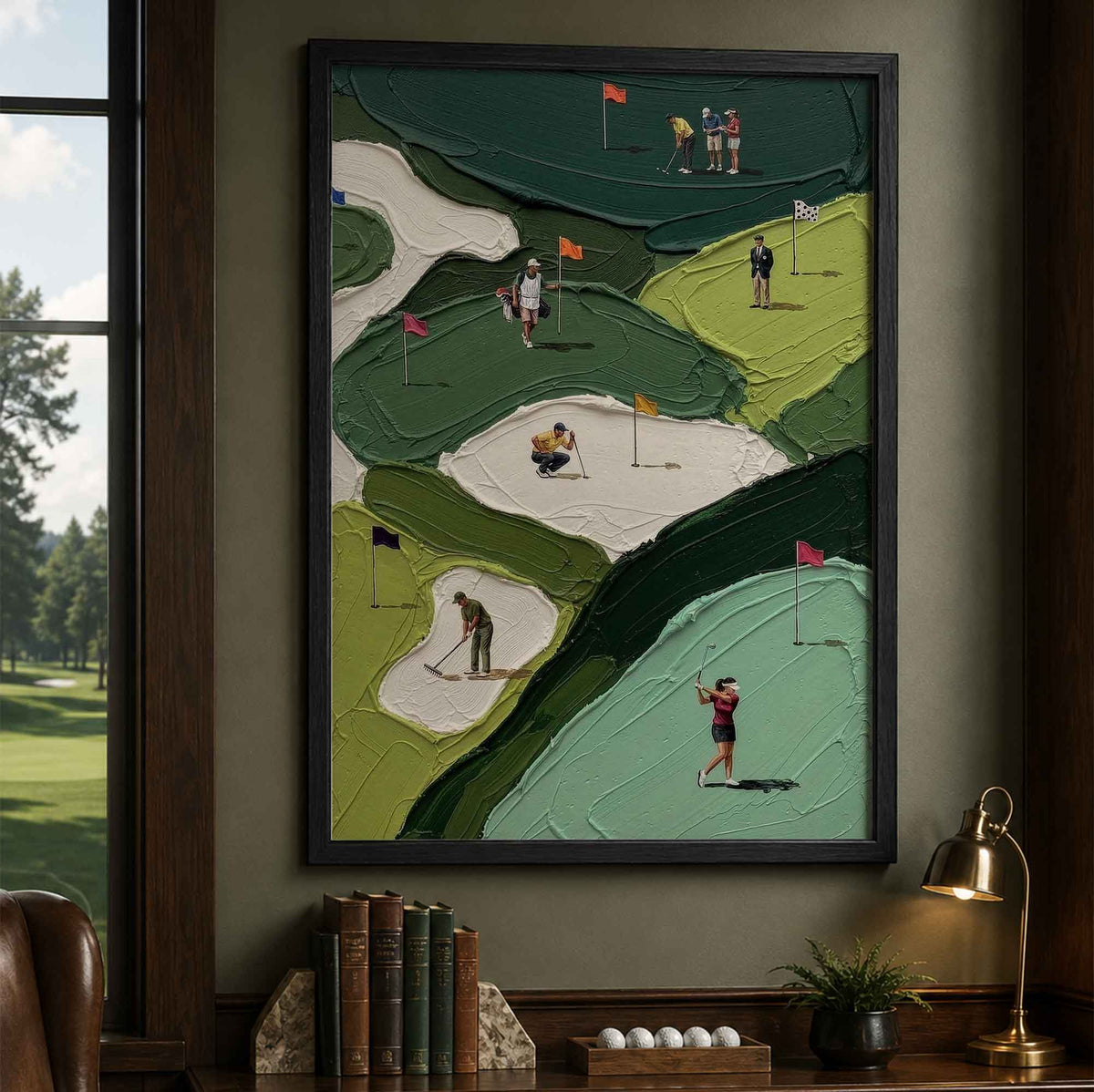 Aerial Golf Course Vintage Golf Poster | Retro Golf Wall Art Decor