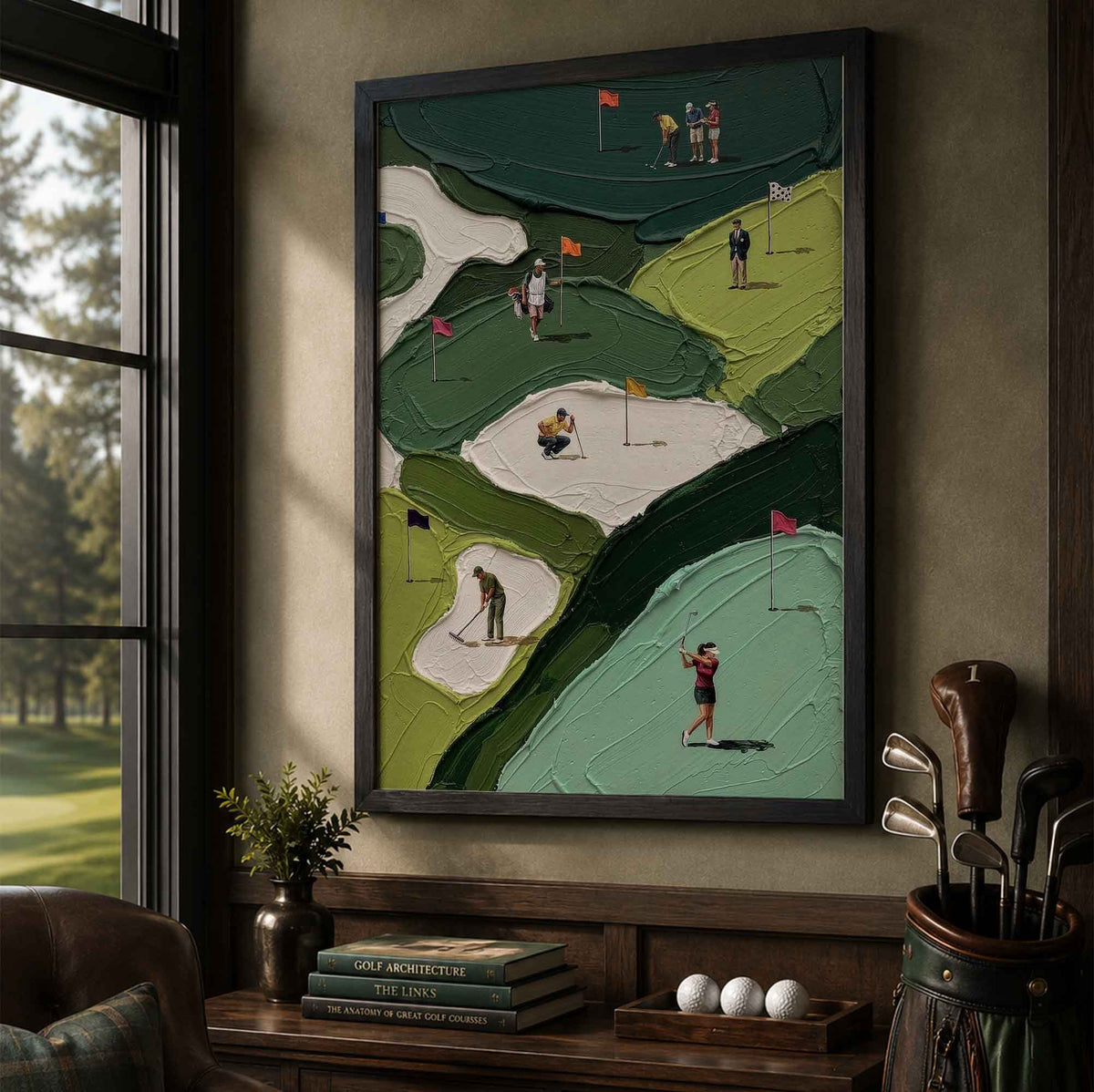 Aerial Golf Course Vintage Golf Poster | Retro Golf Wall Art Decor
