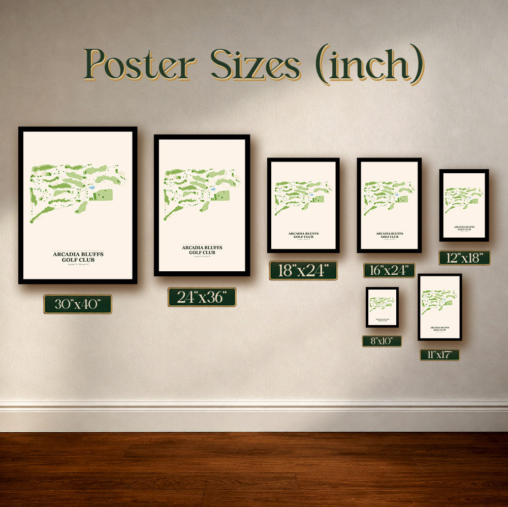 Arcadia Bluffs Golf Course Map Print Poster | Michigan USA Golf Wall Art
