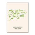 Arcadia Bluffs golf course map print poster, Michigan USA golf wall art