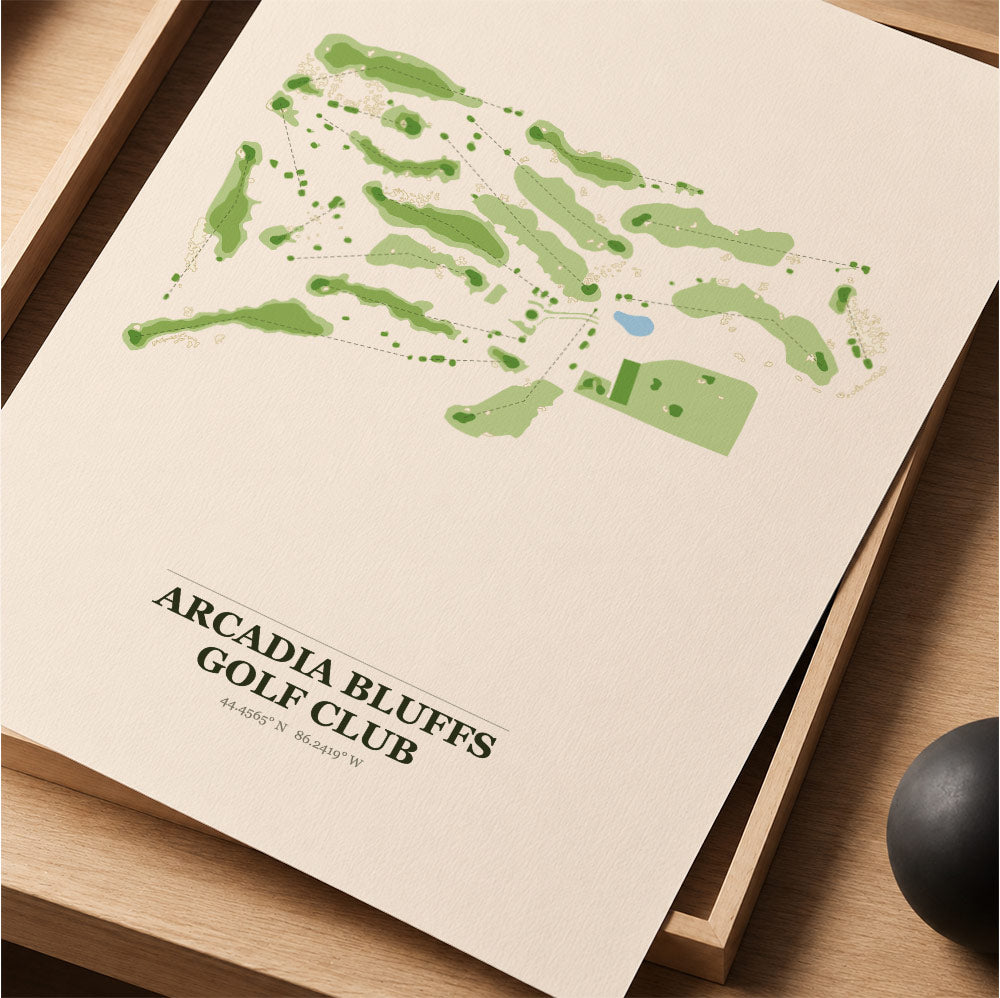 Arcadia Bluffs Golf Course Map Print Poster | Michigan USA Golf Wall Art