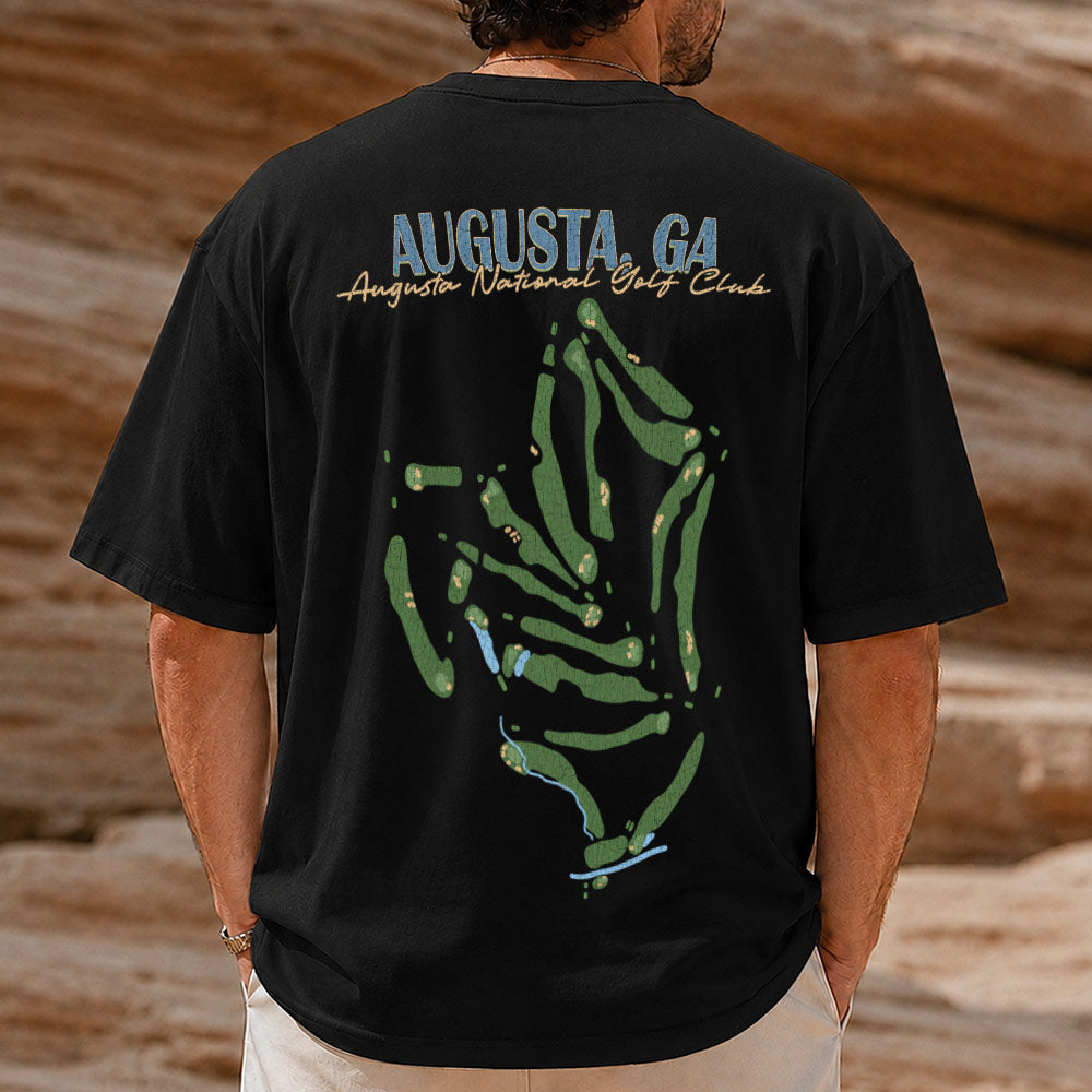 Augusta GA Golf Course Map Unisex T-Shirt - Vintage Golf Club Souvenir Shirt