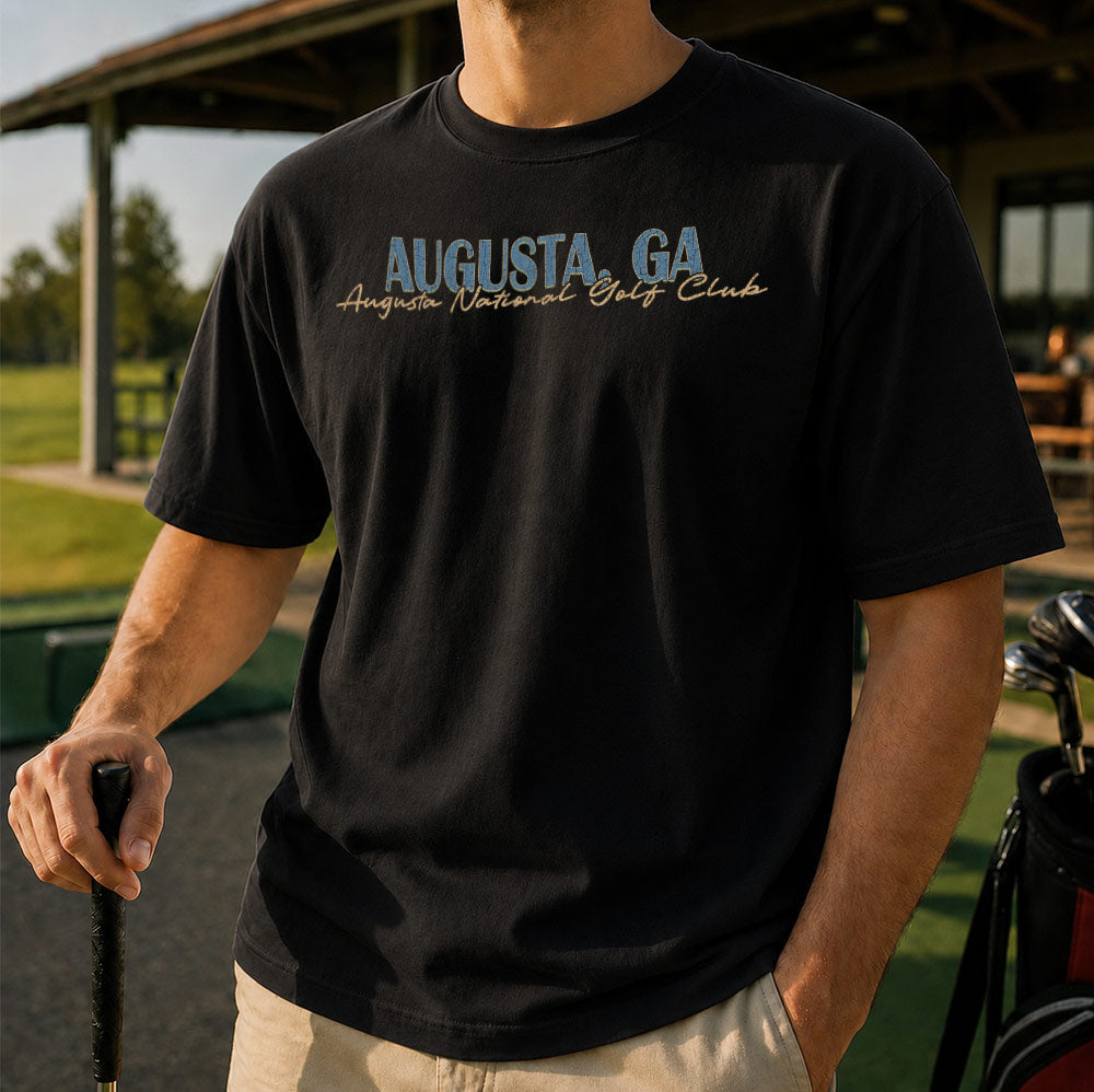 Augusta GA Golf Course Map Unisex T-Shirt - Vintage Golf Club Souvenir Shirt