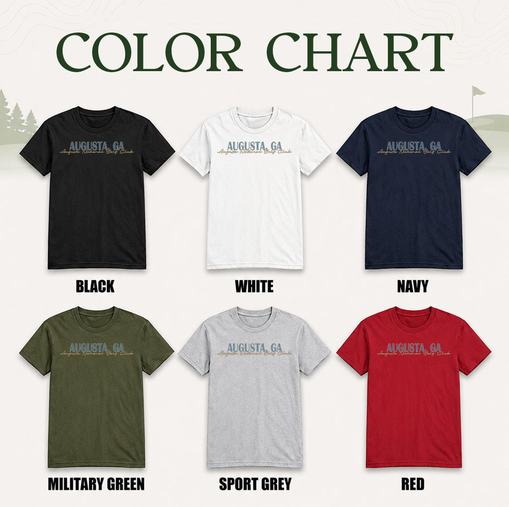 Augusta GA Golf Course Map Unisex T-Shirt - Vintage Golf Club Souvenir Shirt